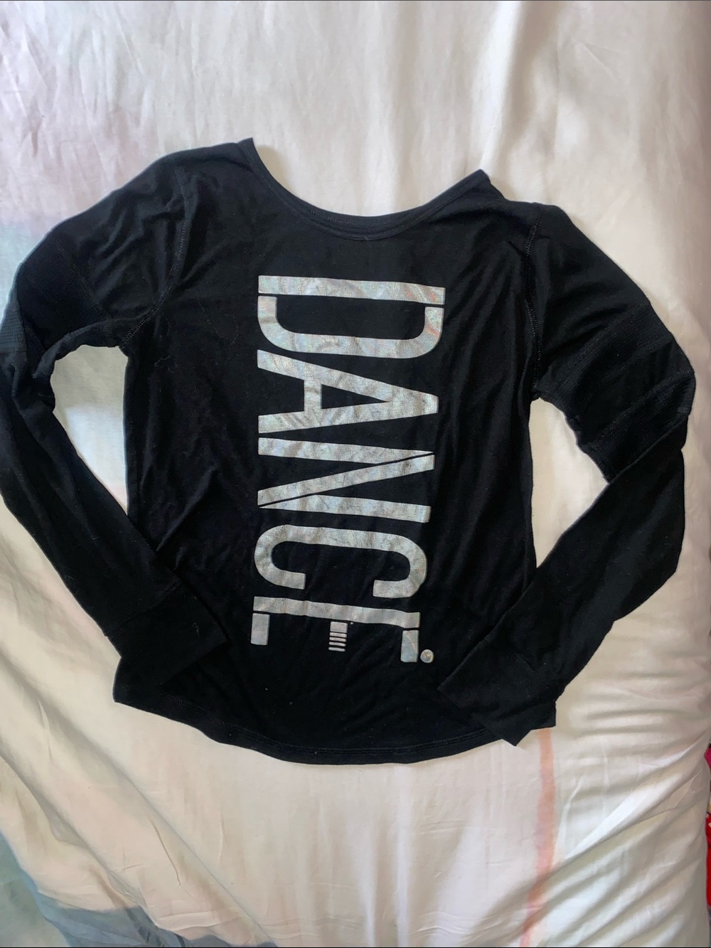 Place Black Long Sleeve 'DANCE' Graphic Top Girls Size 14 XL USED